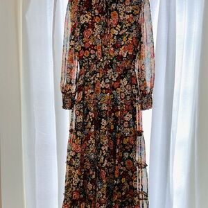 Long sleeve colorful floral MSK dress